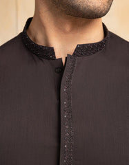 DARK GREY BLENDED FORMAL KURTA TROUSER