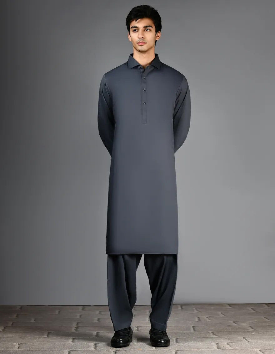 GREY PLAIN KAMEEZ SHALWAR