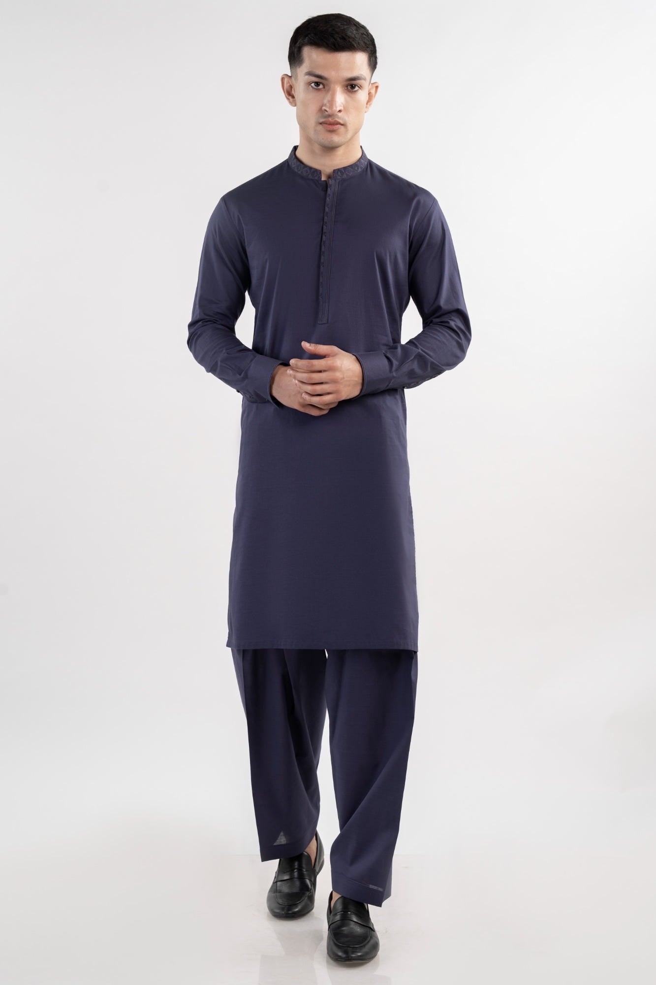 BLUE COTTON KAMEEZ SHALWAR | JJKS-S-33051