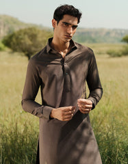 GREY BLENDED KAMEEZ SHALWAR | JJKS-W-33159