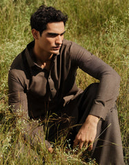 GREY BLENDED KAMEEZ SHALWAR | JJKS-W-33159