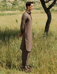 GREY BLENDED KAMEEZ SHALWAR | JJKS-W-33159