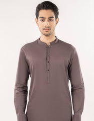BROWN BLENDED SEMI-FORMAL KAMEEZ SHALWAR