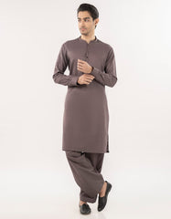 BROWN BLENDED SEMI-FORMAL KAMEEZ SHALWAR