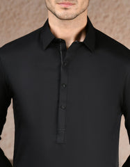 BLACK BLENDED KAMEEZ SHALWAR | JJKS-A-33237