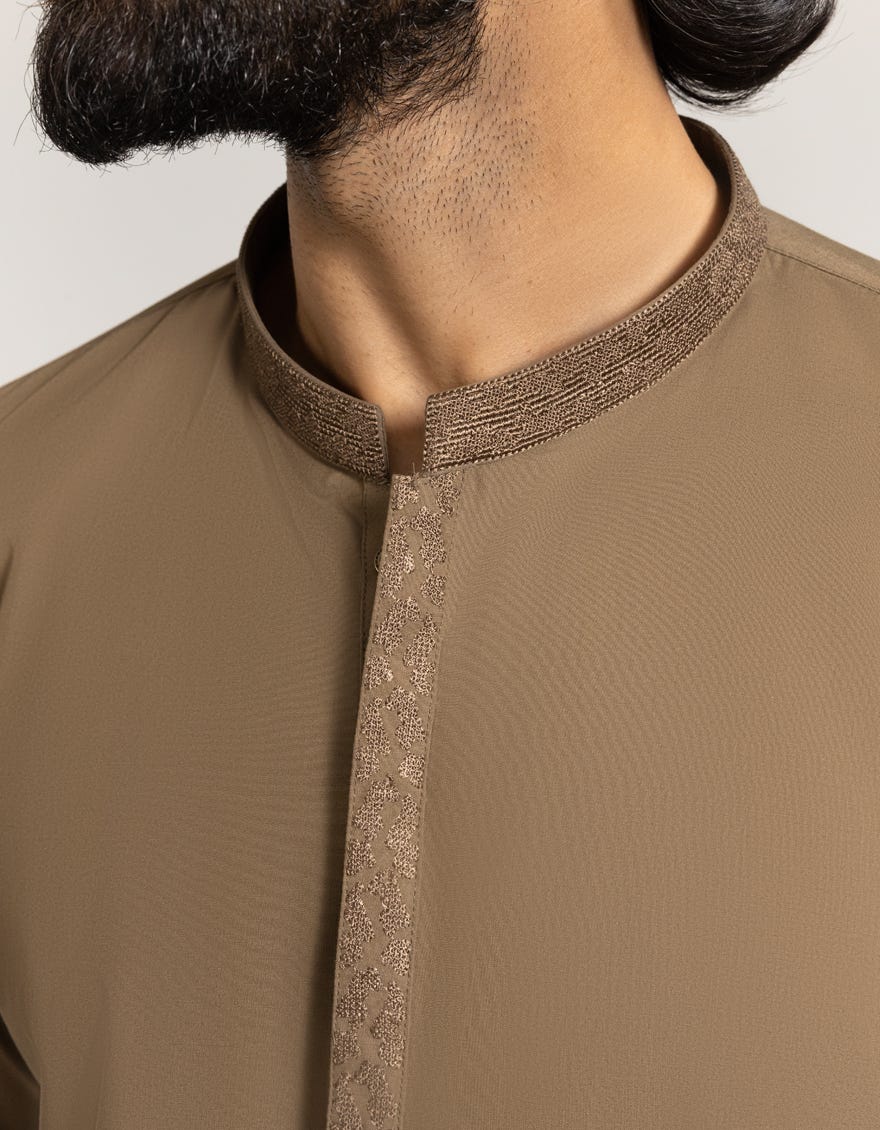 BROWN BLENDED KAMEEZ SHALWAR | JJKS-A-33246