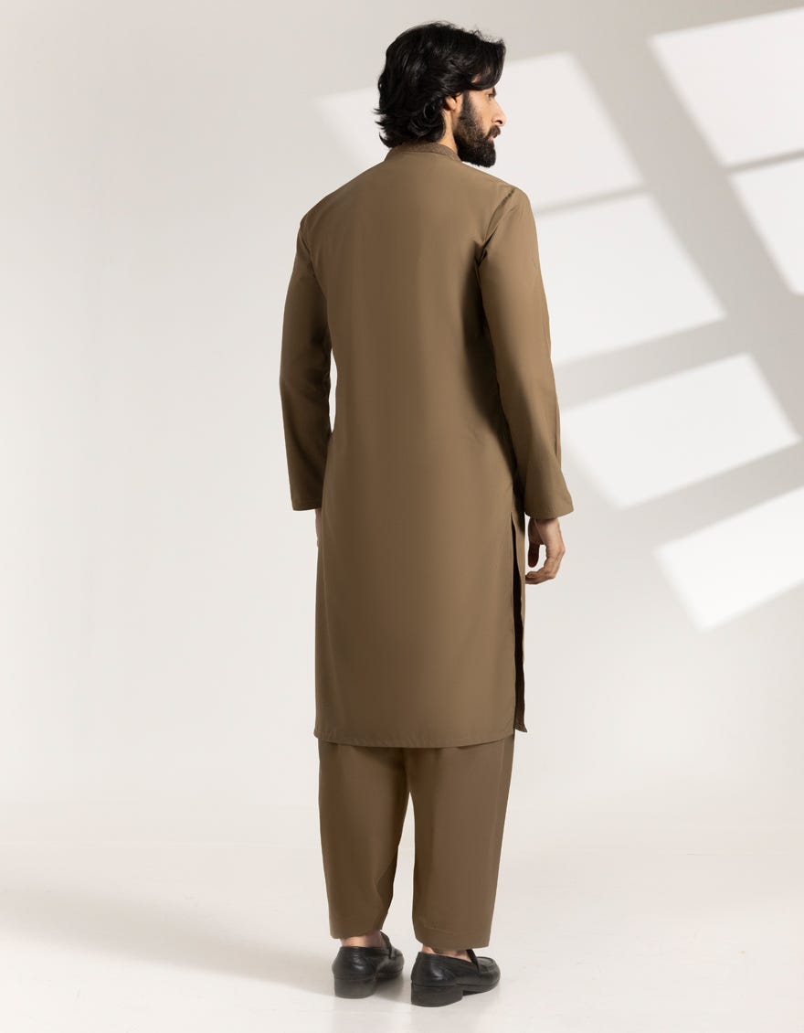 BROWN BLENDED KAMEEZ SHALWAR | JJKS-A-33246