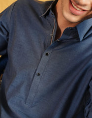GREYISH BLUE COTTON CASUAL KAMEEZ SHALWAR