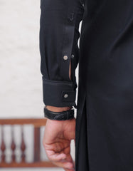 BLACK COTTON CASUAL KAMEEZ SHALWAR