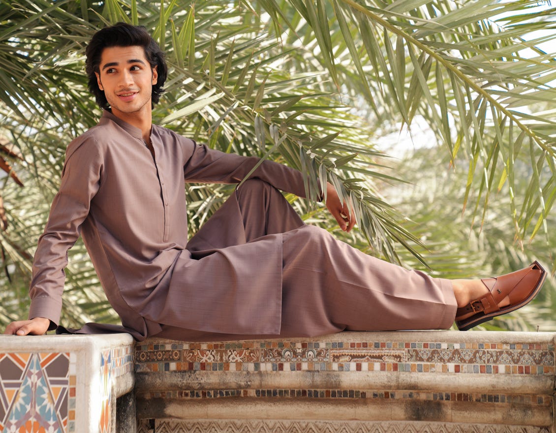 BROWN BLENDED CASUAL KAMEEZ SHALWAR