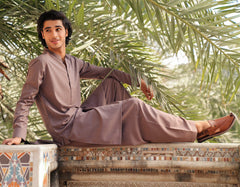 BROWN BLENDED CASUAL KAMEEZ SHALWAR