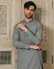 GREY BLENDED SEMI-FORMAL KAMEEZ SHALWAR