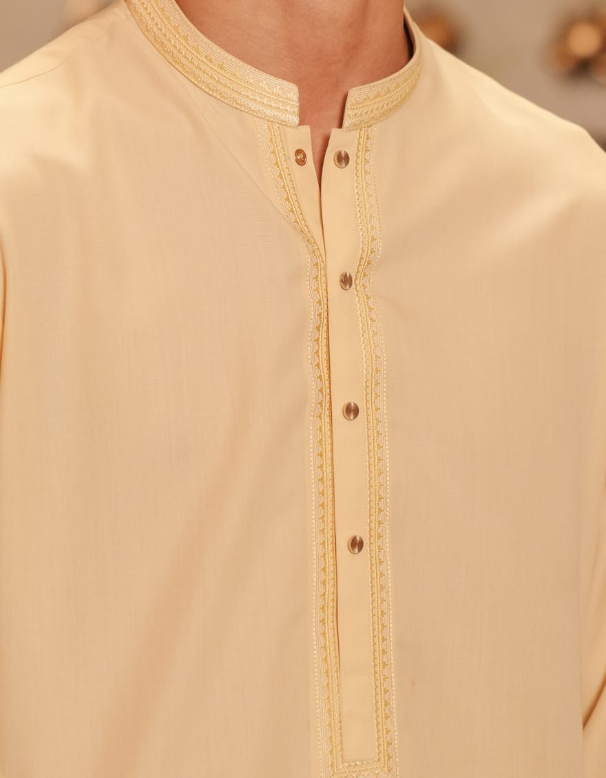 CREAM BLENDED SEMI-FORMAL KAMEEZ SHALWAR