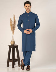 BLUE BLENDED CASUAL KAMEEZ SHALWAR