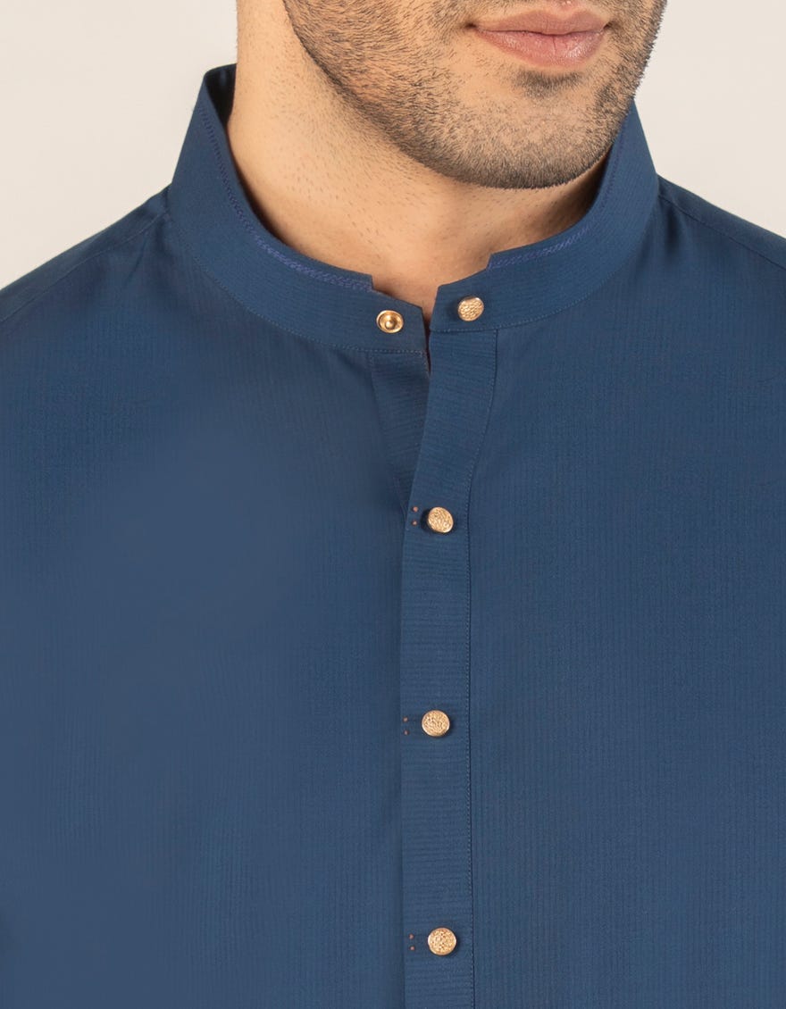 BLUE BLENDED CASUAL KAMEEZ SHALWAR