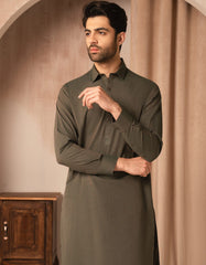 GREEN COTTON CASUAL KAMEEZ SHALWAR