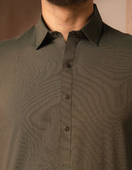 GREEN COTTON CASUAL KAMEEZ SHALWAR