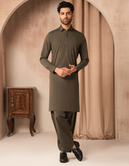 GREEN COTTON CASUAL KAMEEZ SHALWAR
