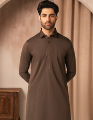 BROWN COTTON CASUAL KAMEEZ SHALWAR