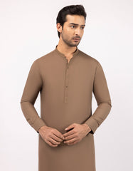 BROWN SEMI-FORMAL KAMEEZ SHALWAR