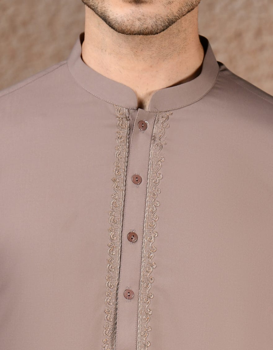 BROWN BLENDED KAMEEZ SHALWAR | JJKS-A-34974
