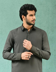 HUNTER GREEN BLENDED KAMEEZ SHALWAR | JJKS-42247