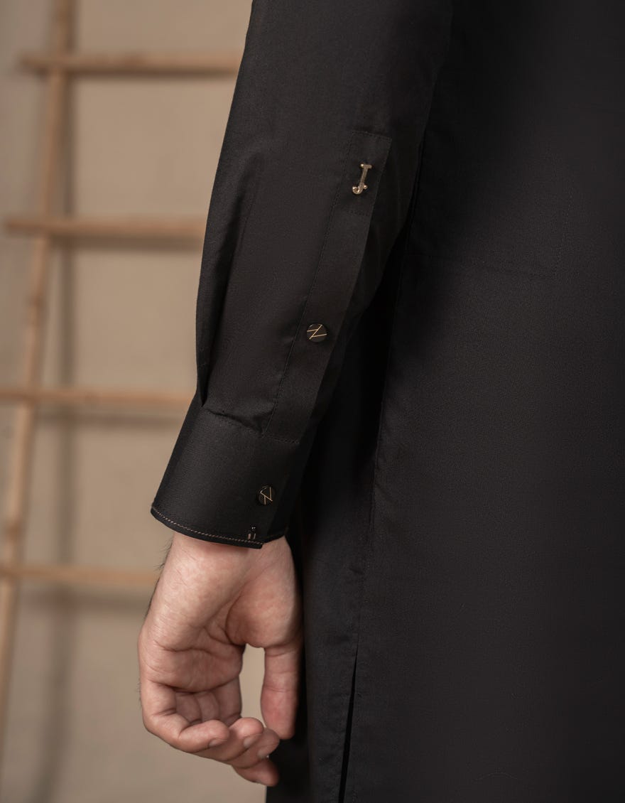 BLACK BLENDED KAMEEZ SHALWAR | JJKS-A-46518