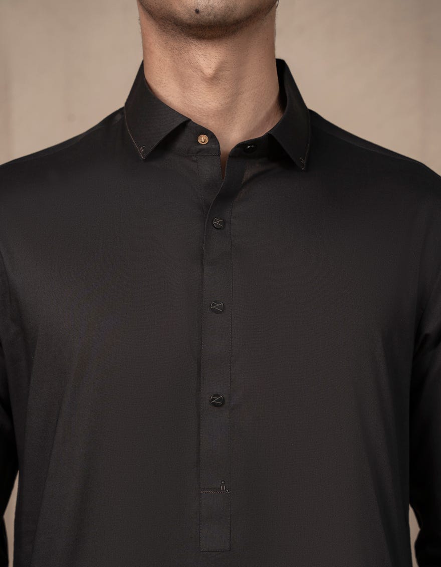 BLACK BLENDED KAMEEZ SHALWAR | JJKS-A-46518