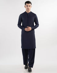 NAVY BLUE BLENDED SEMI-FORMAL KAMEEZ SHALWAR