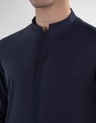 NAVY BLUE BLENDED SEMI-FORMAL KAMEEZ SHALWAR