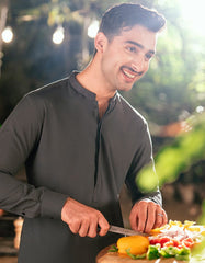 GREY BLENDED SEMI-FORMAL KAMEEZ SHALWAR