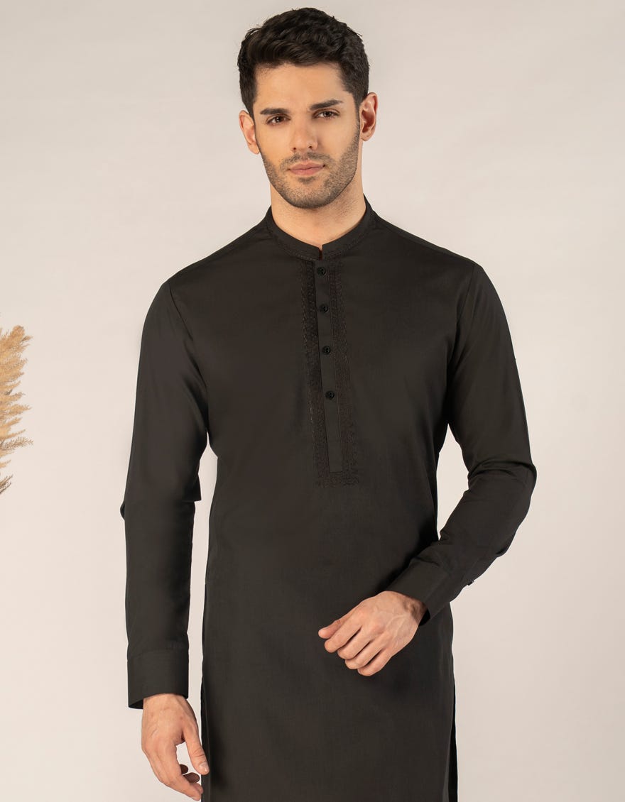 BLACK BLENDED SEMI-FORMAL KAMEEZ SHALWAR