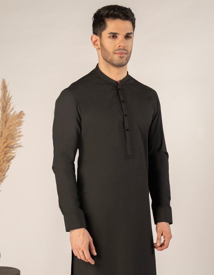BLACK BLENDED SEMI-FORMAL KAMEEZ SHALWAR