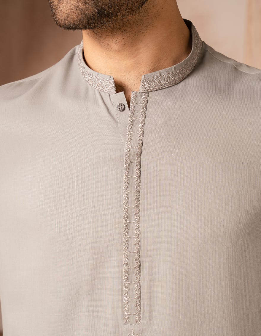 GREY BLENDED SEMI-FORMAL KAMEEZ SHALWAR