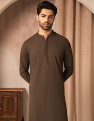 BROWN BLENDED SEMI-FORMAL KAMEEZ SHALWAR