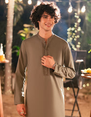 ARMY GREEN BLENDED SEMI-FORMAL KAMEEZ SHALWAR