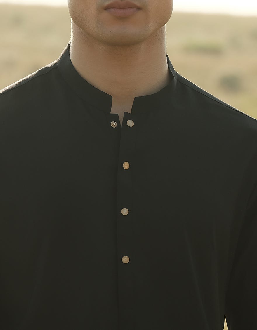 BLACK BLENDED KAMEEZ SHALWAR | JJKS-A-47355