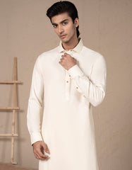 CREAM COTTON KAMEEZ SHALWAR | JJKS-S-47357
