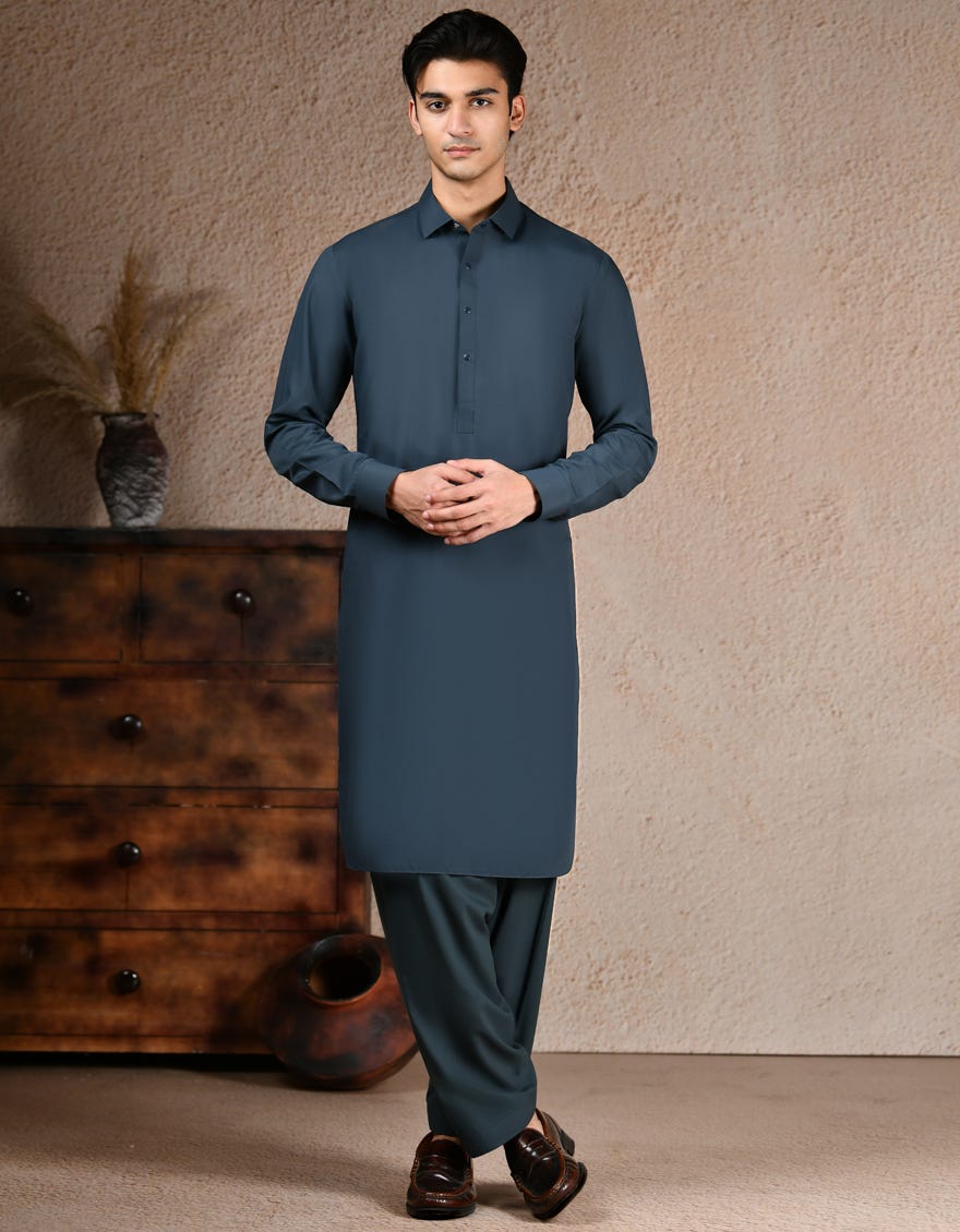 DARK GREEN KAMEEZ SHALWAR | JJKS-A-47371