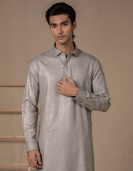 STEEL GREY BLENDED KAMEEZ SHALWAR | JJKS-W-47375