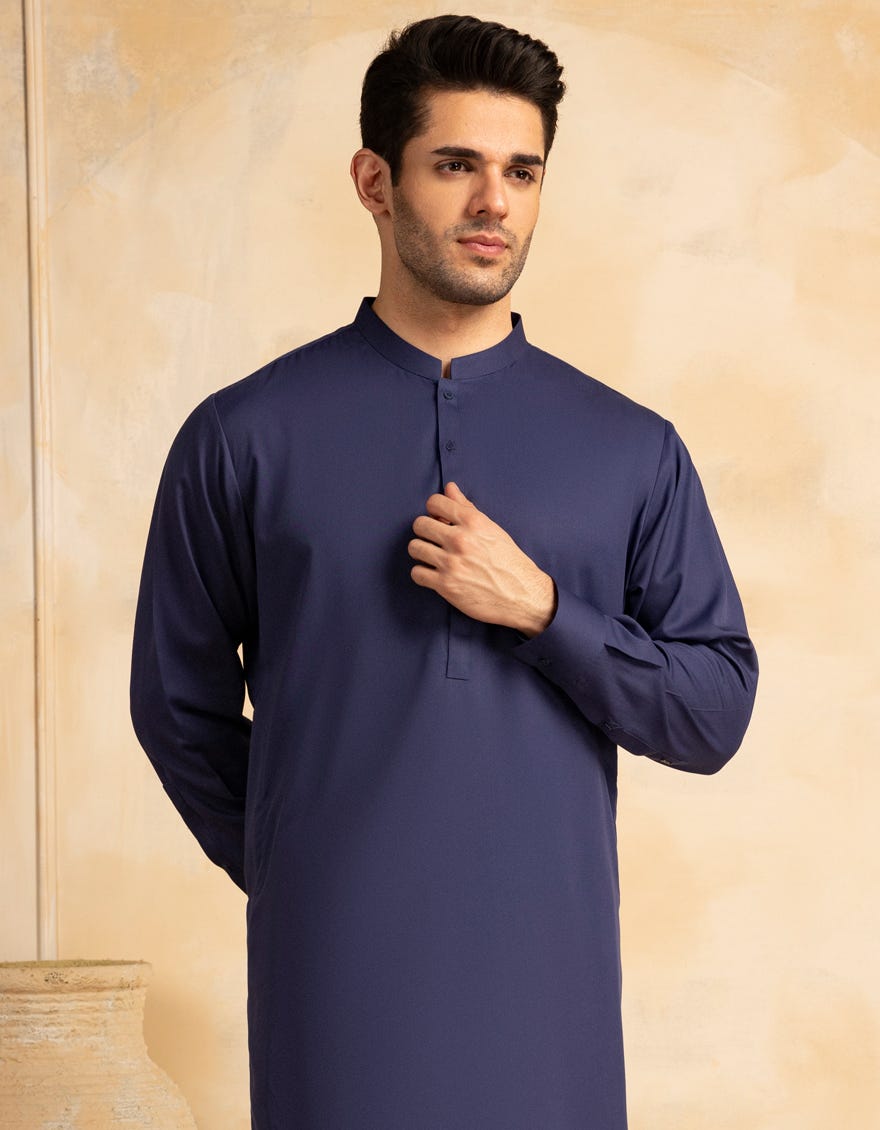 BLUE BLENDED KAMEEZ SHALWAR | JJKS-A-47389