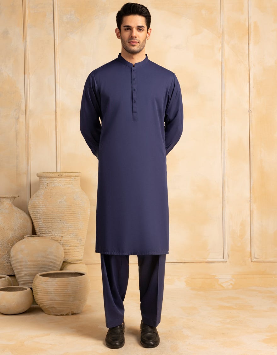 BLUE BLENDED KAMEEZ SHALWAR | JJKS-A-47389