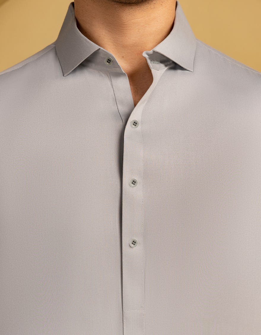 GREY BLENDED CASUAL KAMEEZ SHALWAR