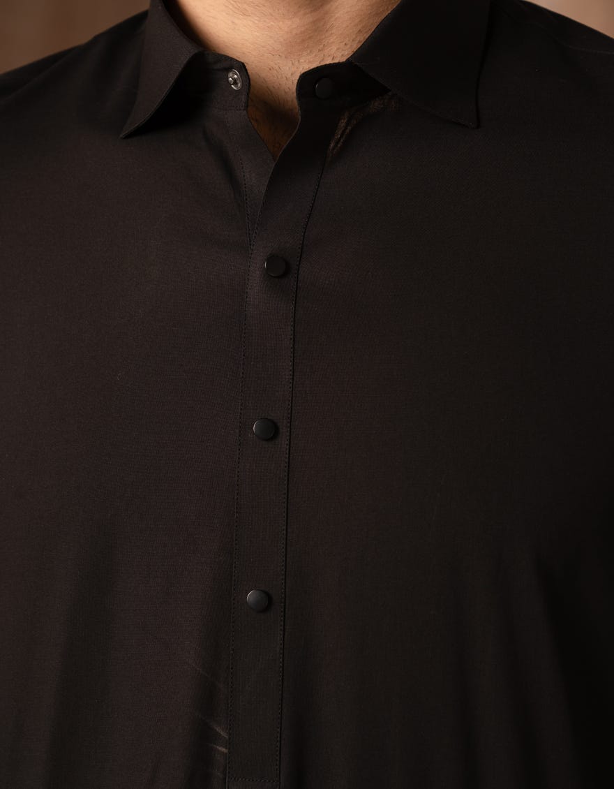 BLACK COTTON CASUAL KAMEEZ SHALWAR