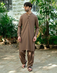 BROWN BLENDED CASUAL KAMEEZ SHALWAR
