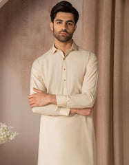 CREAM BLENDED CASUAL KAMEEZ SHALWAR