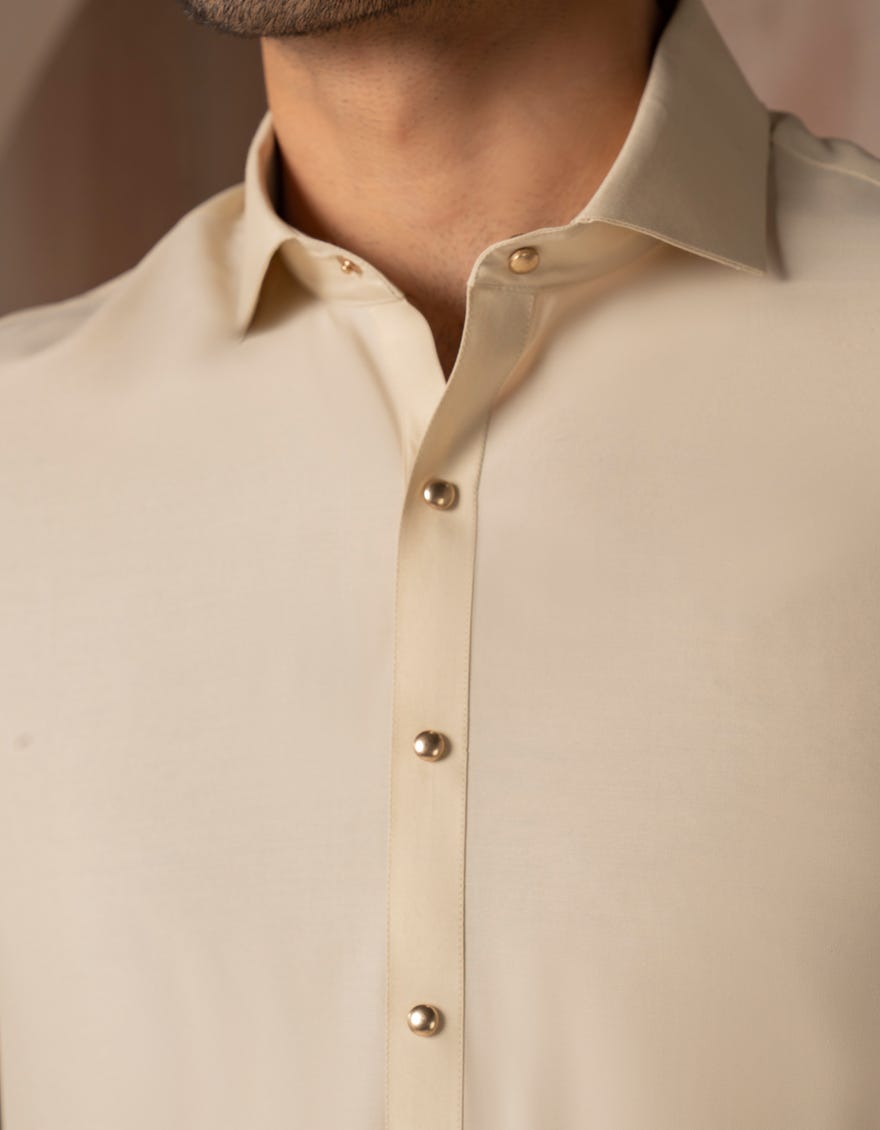 CREAM BLENDED CASUAL KAMEEZ SHALWAR