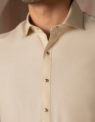 CREAM BLENDED CASUAL KAMEEZ SHALWAR