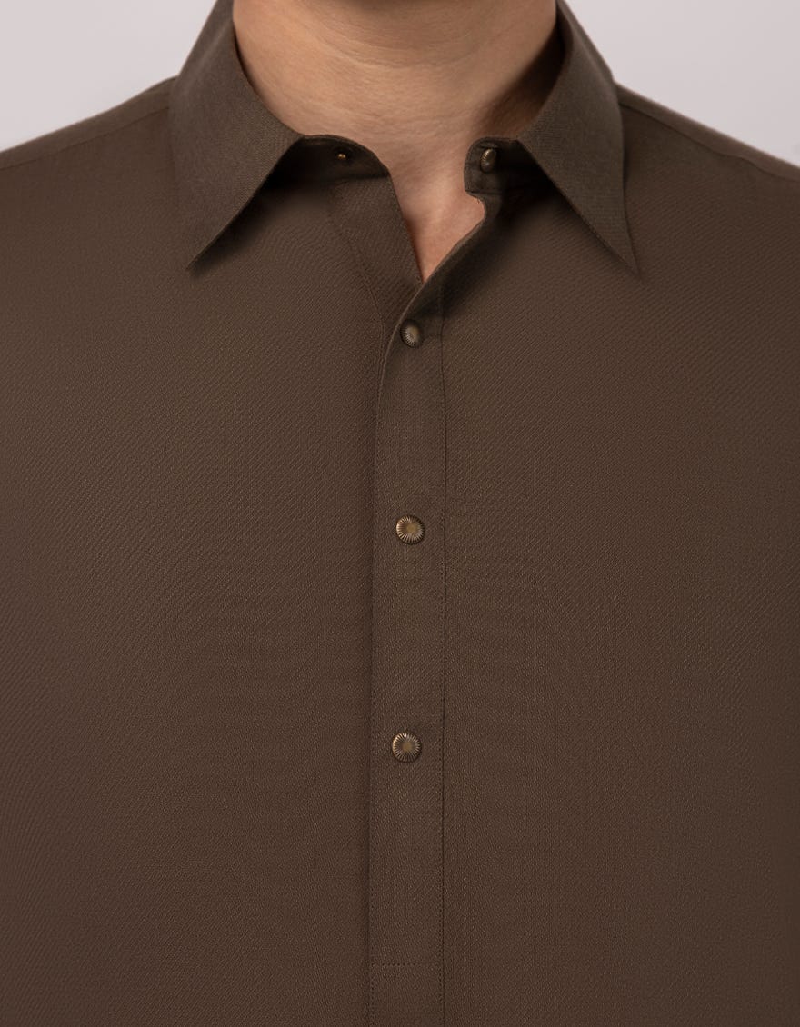 BROWN PLAIN KAMEEZ SHALWAR