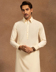 CREAM BLENDED KAMEEZ SHALWAR